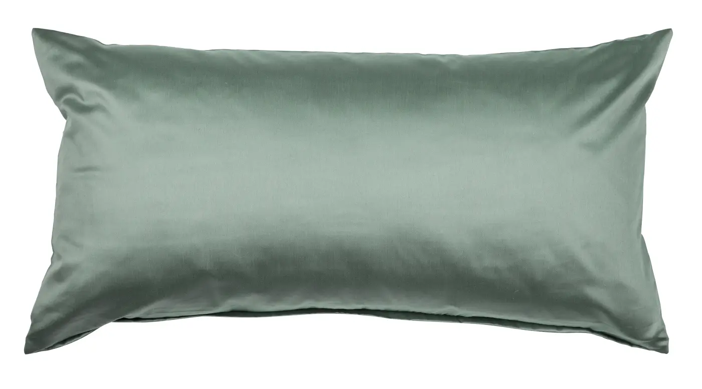Janine Mako-Satin Kissen Colors salbeigrün   40x80 cm