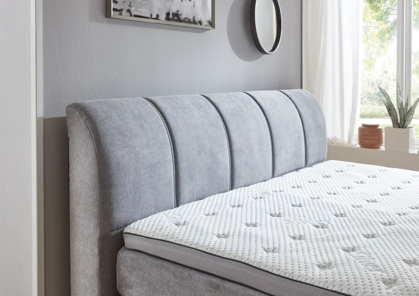 sun garden  Boxspringbett  BX 2240 Ottawa grau, LF ca. 180x200 cm