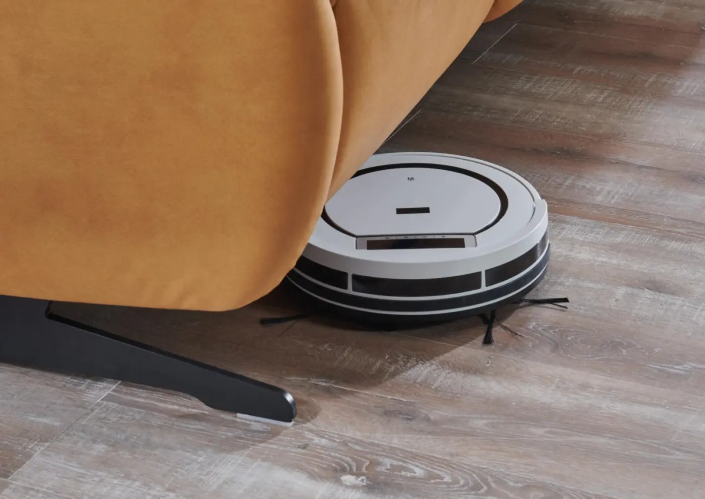 Polsteria  Relax-Rundsofa Serie Mira stoff senf ca. 210 cm  mit motorischer Verstellung