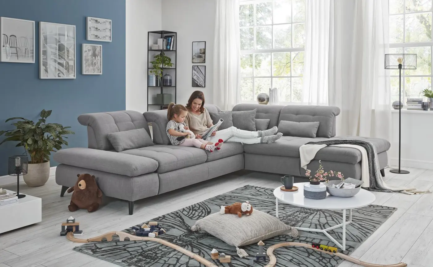 Poco Steinpol  Sofa 2-sitzig AL links; inkl.2 SR,2 NK(78) (2100_78) Santa Rosa XC 169124 221