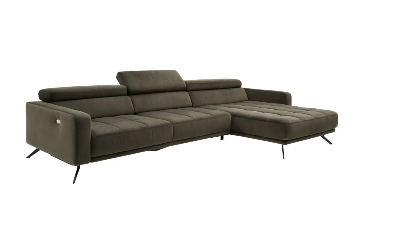 Interliving Wohnlandschaft mit Funktionen Serie  4303 dunkelgrün ca. 323 x 190 cm