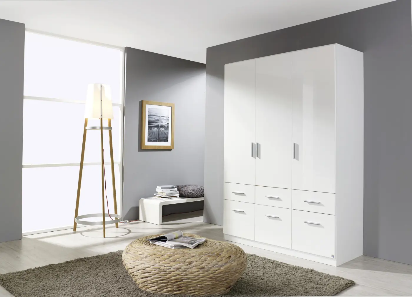 Rauch Drehtürenschrank Celle Hochglanz weiß/alpinweiß B/H/T: 136 x 197 x 54cm Rauch Drehtürenschrank Celle Hochglanz weiß/alpinweiß B/H/T: 136 x 197 x 54cm