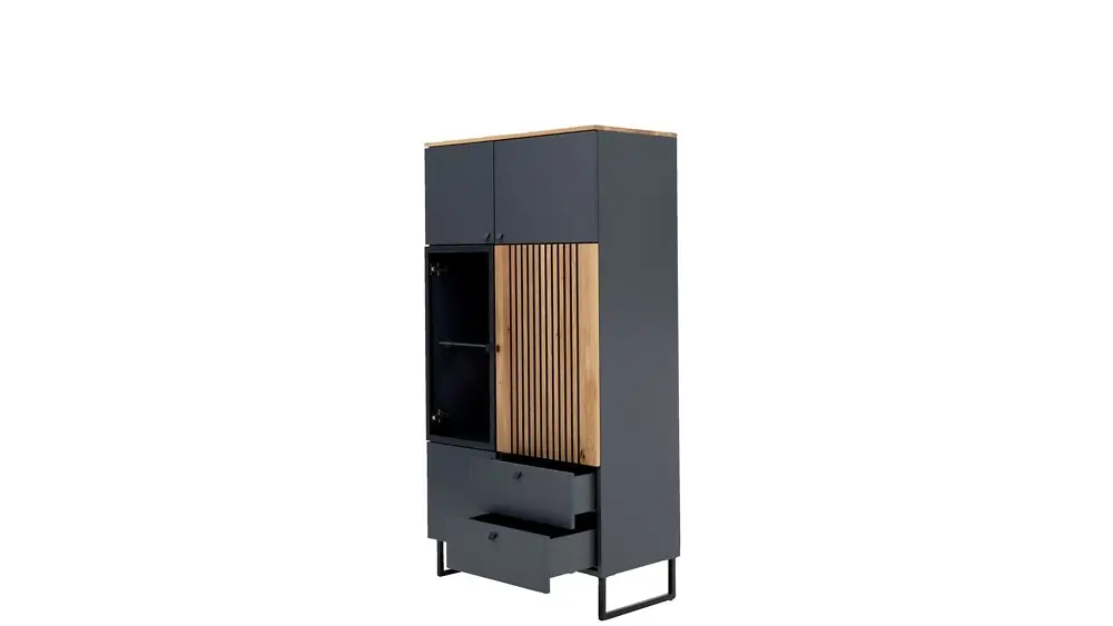 Interliving Highboard Serie 5605 quarzgrau/Charaktereiche ca. 86 x 158 x 42cm Interliving Highboard Serie 5605 quarzgrau/Charaktereiche ca. 86 x 158 x 42cm
