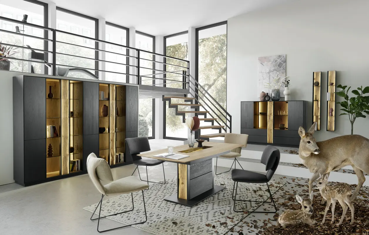 Hartmann  Highboard Kilva Kernesche/Spaltholz H / B ca. 162 x 98 cm 