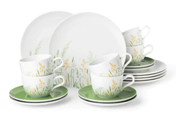 Seltmann Weiden Kaffeeservice 18 tlg Liberty Meadow Grasses green