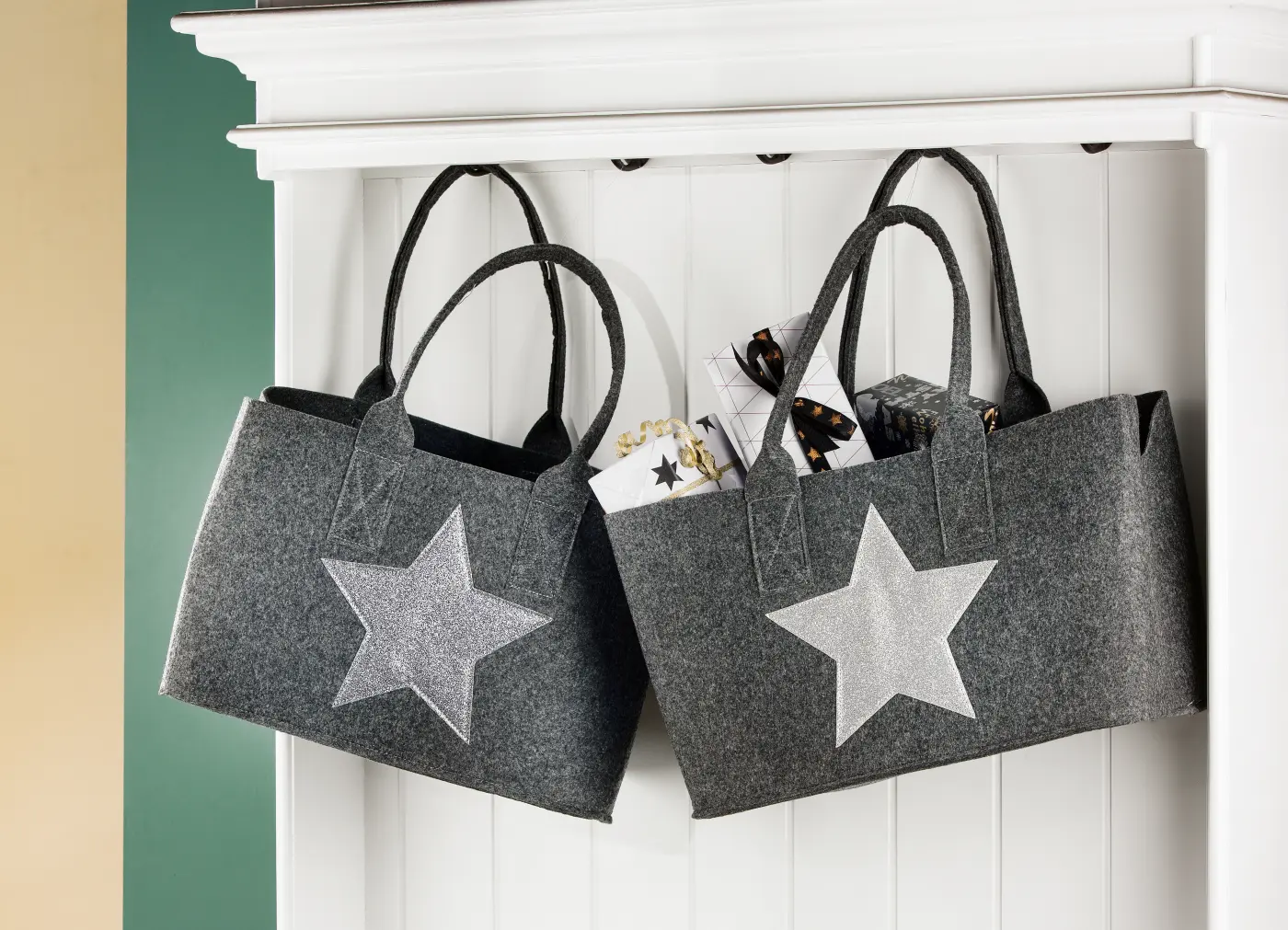 Gilde  Filz Tasche Glitterstern Grau