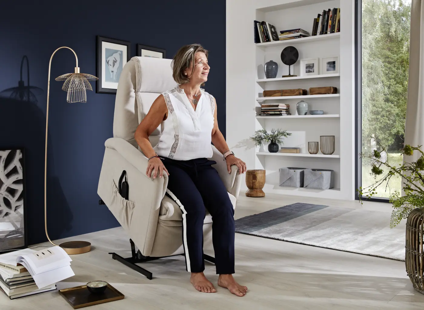 Himolla  Fernsehsessel Quartett Serie 9773 Monte Granit 2 motorisch + Aufstehhilfe