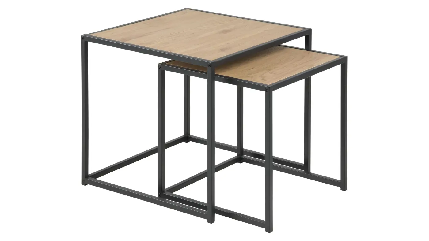 Actona Beistelltische 2-teilig Seaford schwarz Wildeiche Nachbildung Actona Beistelltische 2-teilig Seaford schwarz Wildeiche Nachbildung
