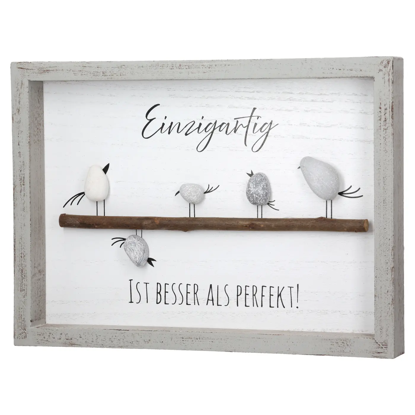 Gilde Steinbild quadratisch grau 24 cm MDF