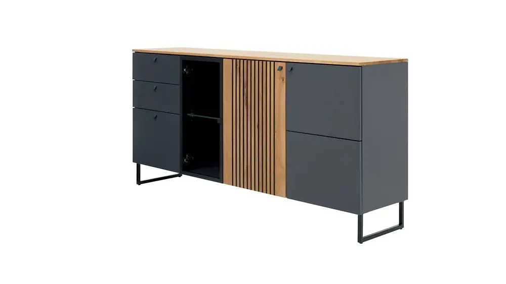 Interliving Sideboard Serie 5605 quarzgrau/Charaktereiche ca. 183 x 87 x 42cm Interliving Sideboard Serie 5605 quarzgrau/Charaktereiche ca. 183 x 87 x 42cm