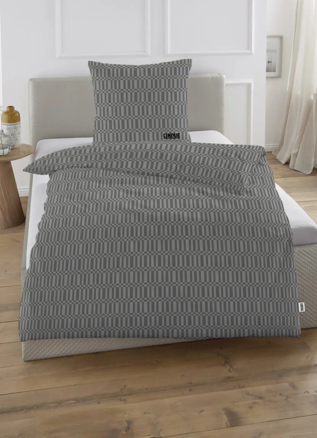 CINQUE Satin Bettwäsche titanium 135/200 + 80/80 + 40/80 cm