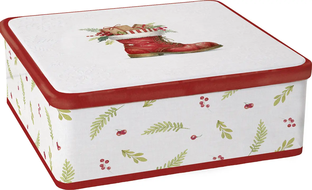 Ihr Gebäckdose CHRISTMAS BOOT cream 15X15X6,5 cm