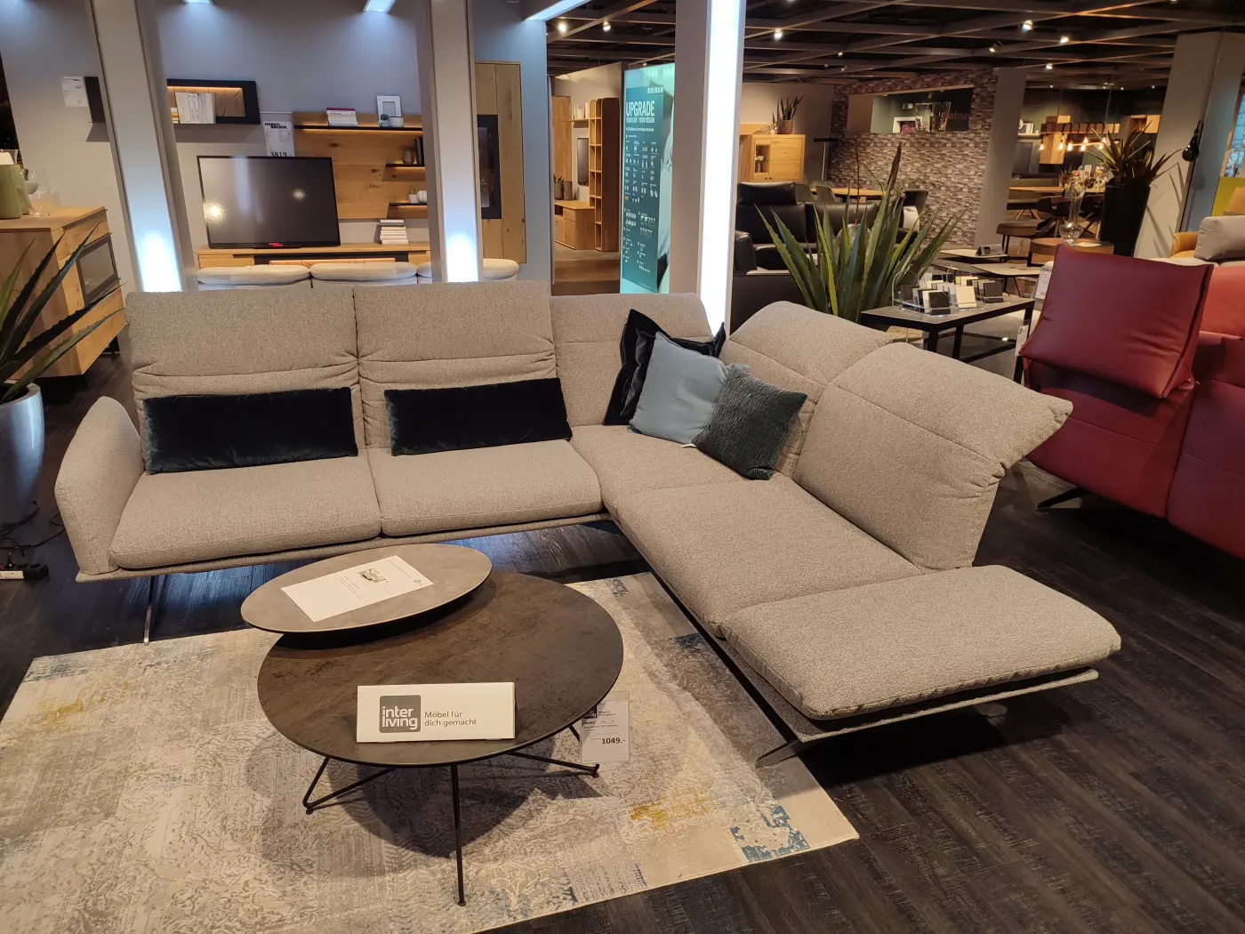 Koinor Eckkombination Calmo mit Funktion blau/grau ca. 267 x 256 cm