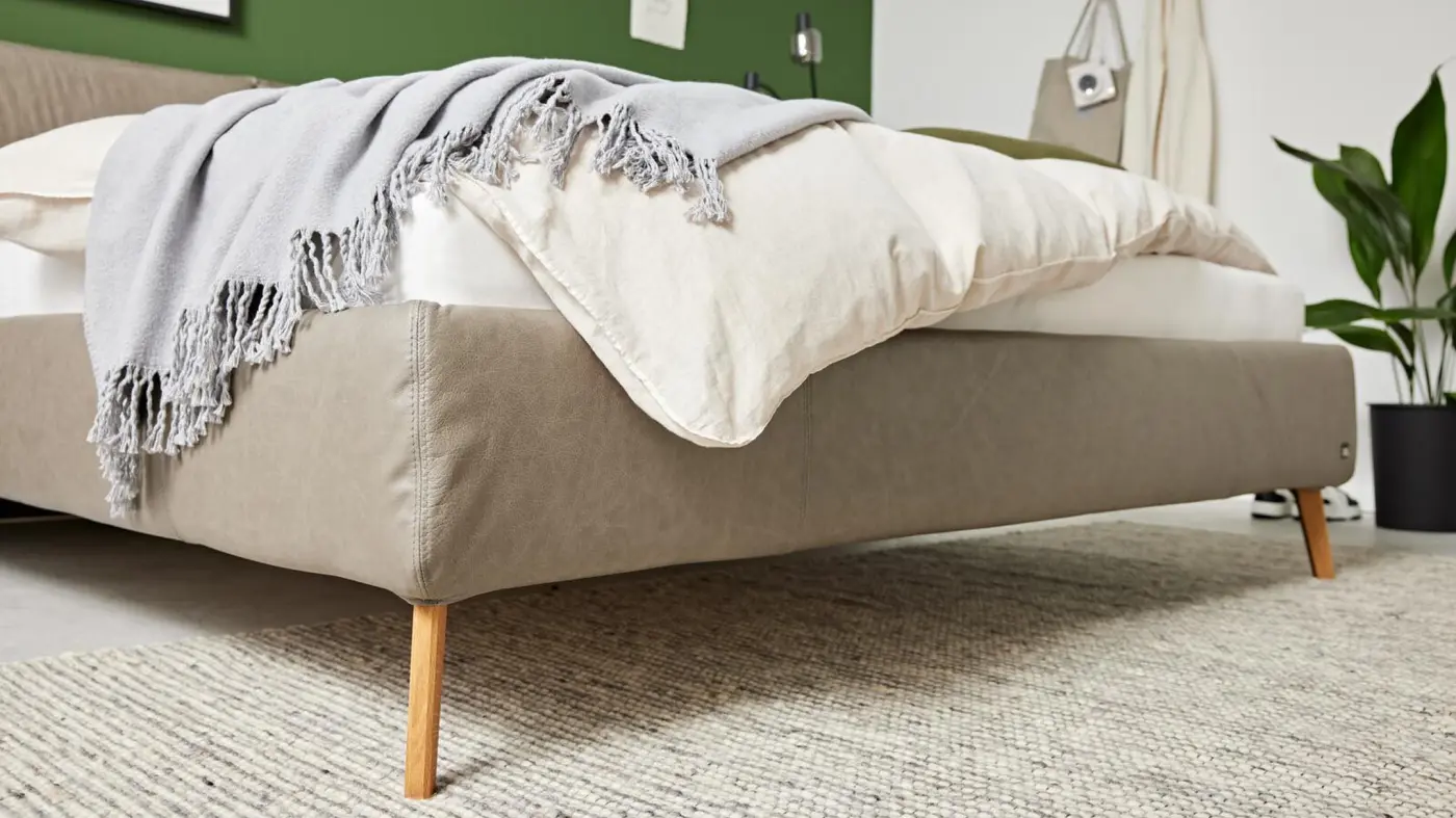 Interliving Polsterbettgestell Serie 1417 Leder grau  LF 180 x 200 cm