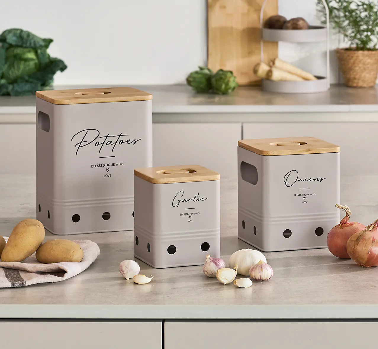 Zeller Vorratsdose "Garlic" mit Bambusdeckel 1300 ml