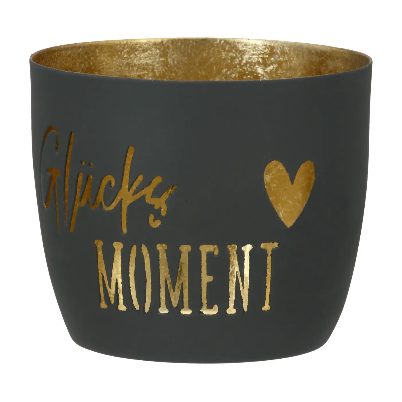 Gilde Windlicht "Glücksmoment" Metall beige