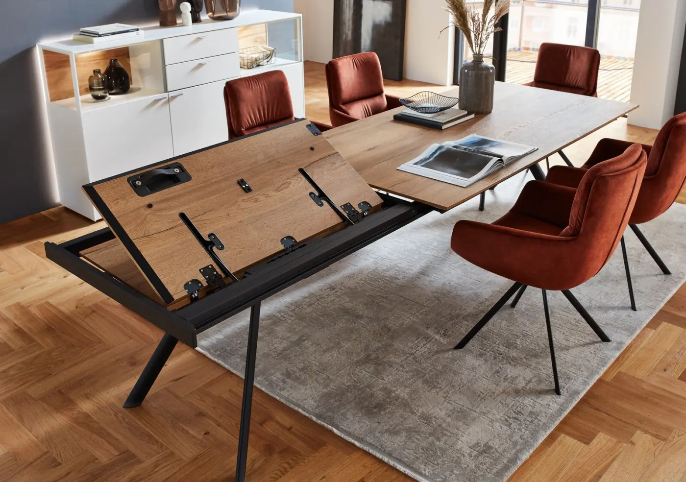 Venjakob Esstisch mit Auszug  ET V39 Halifax Eiche goldbraun  L/B/H: 190 (290) x 100 x 75cm
