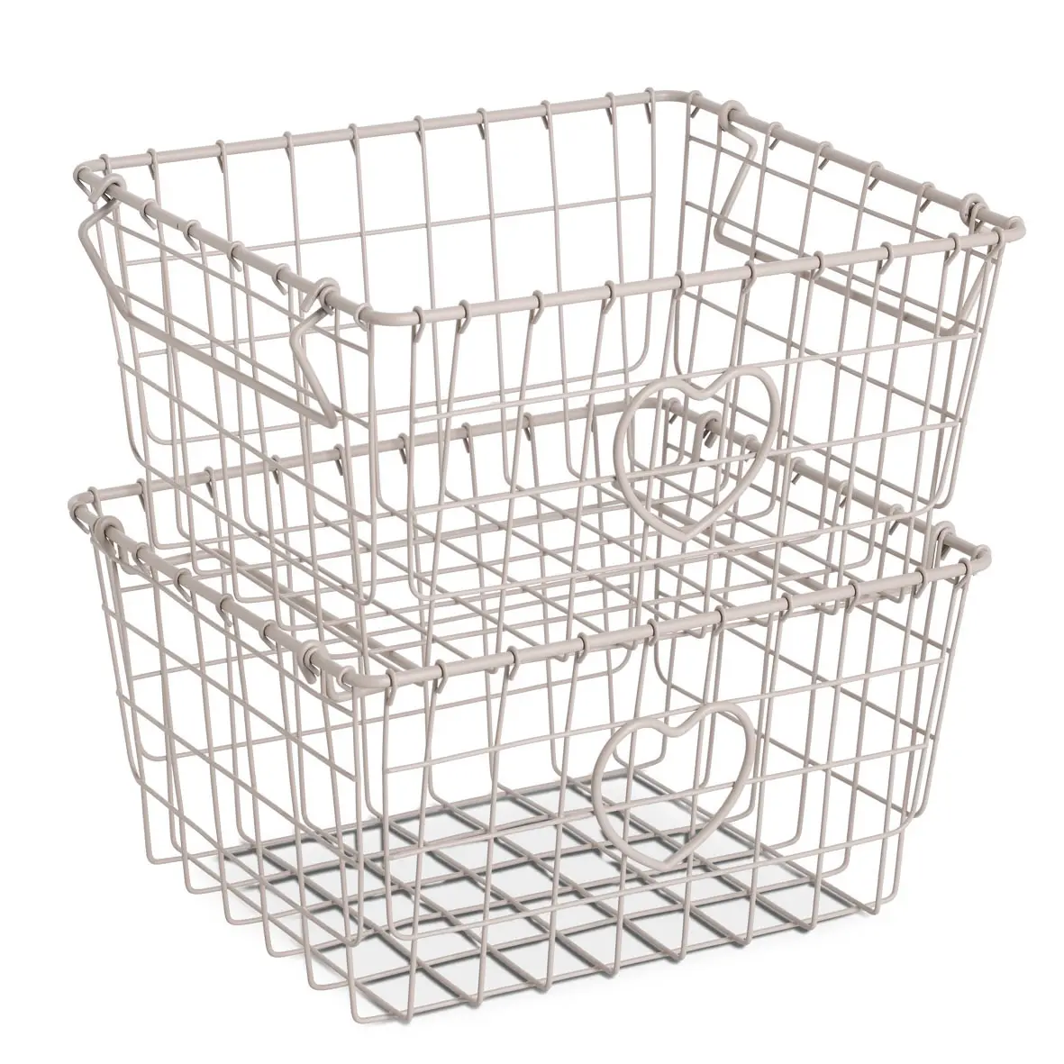 Zeller Aufbewahrungskorb stapelbar Metall greige