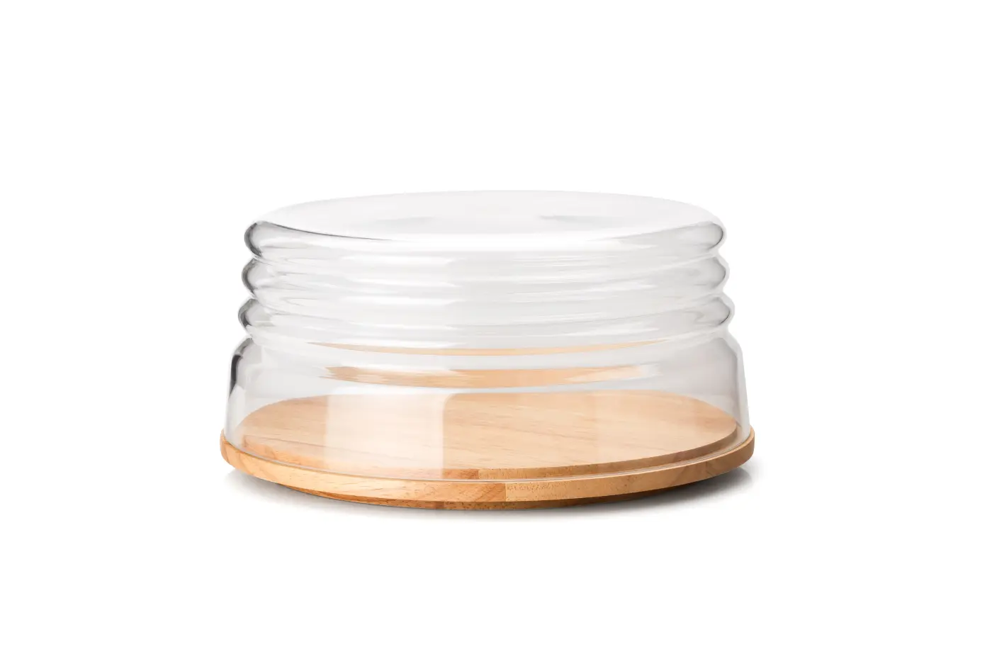 Continenta Käseglocke Gummibaum Holz Glas