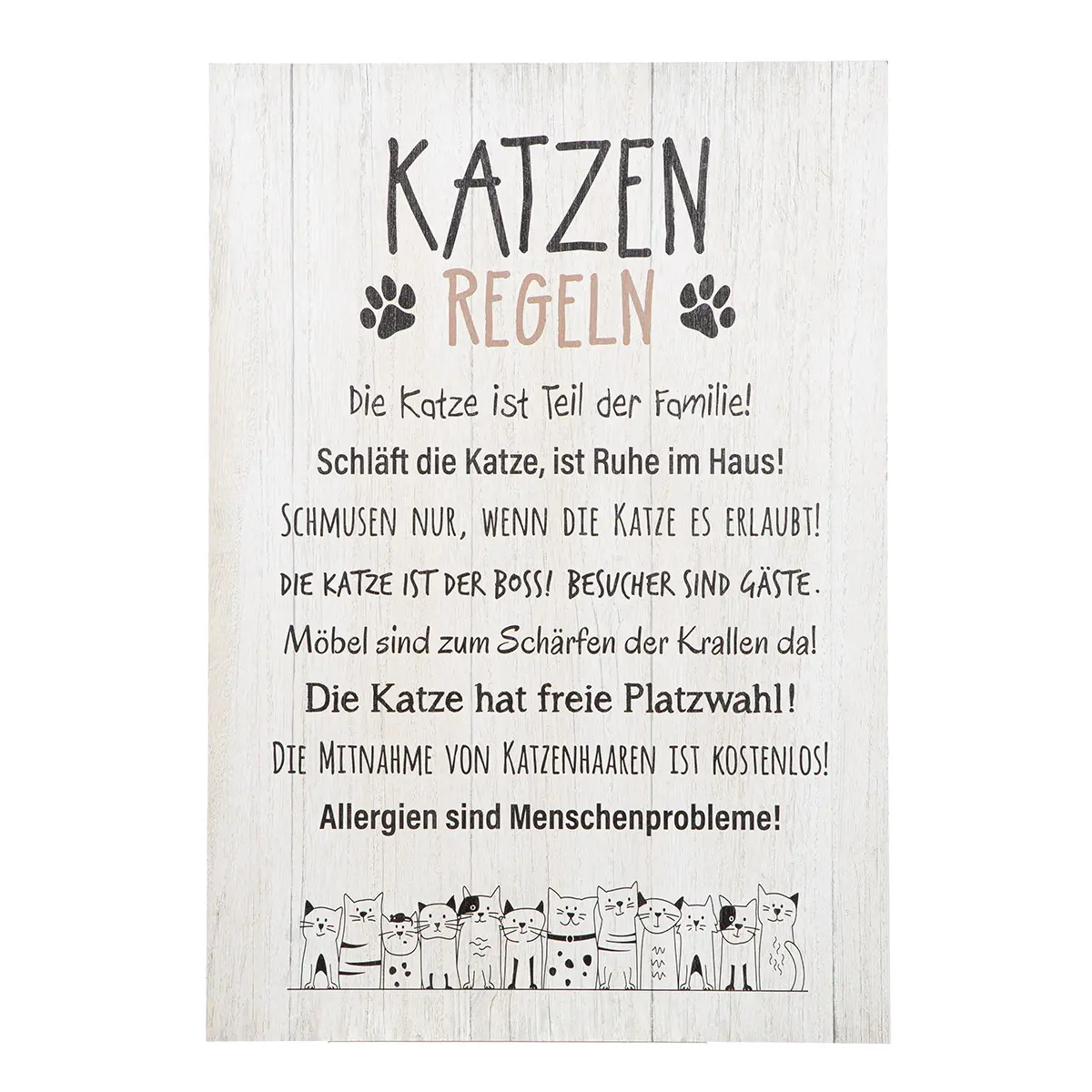 Gilde Schild "Katzenbande" creme