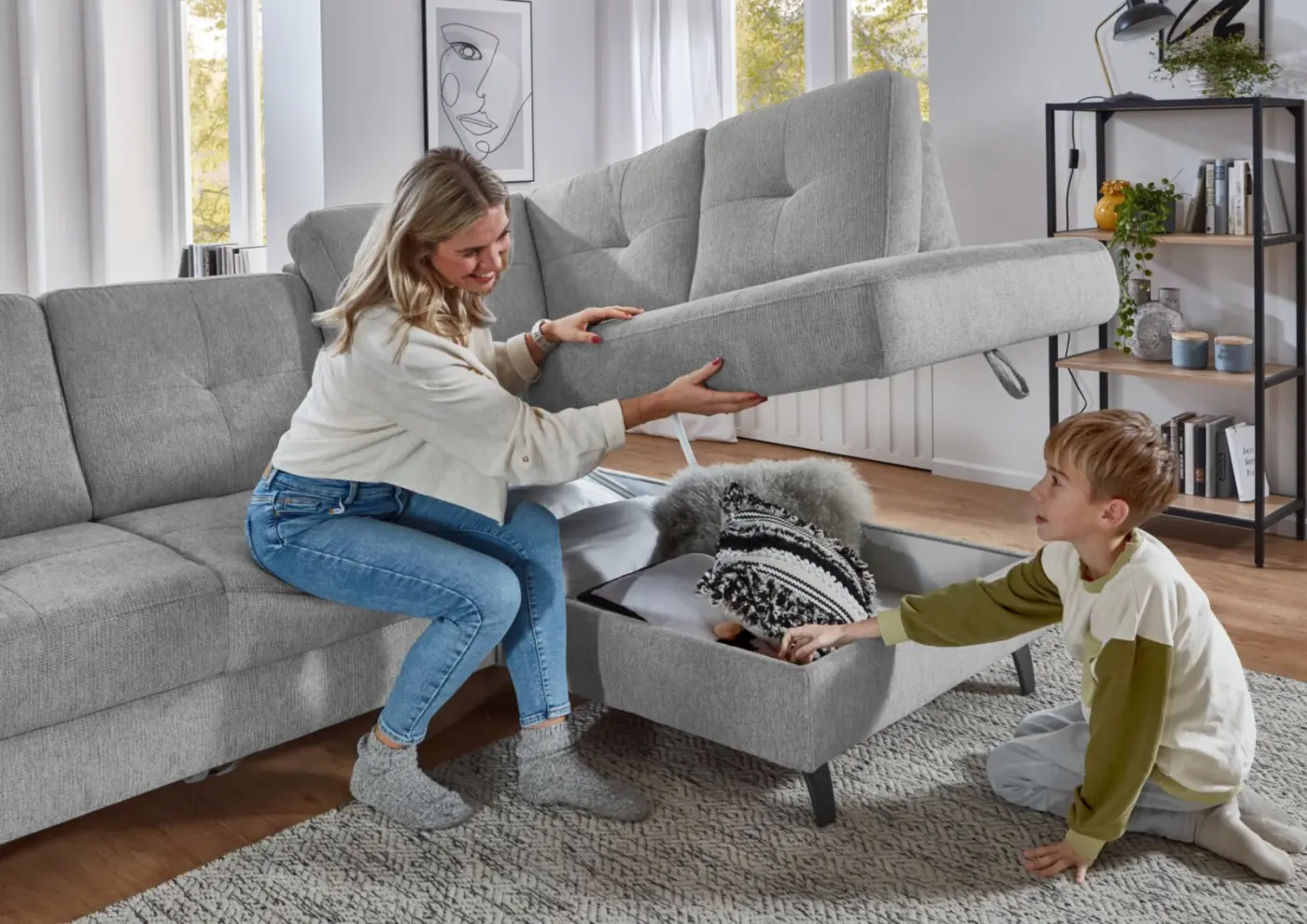 Sit & More  Armlehnoptik Varese VME ORLEAN / Orlean grau 8202