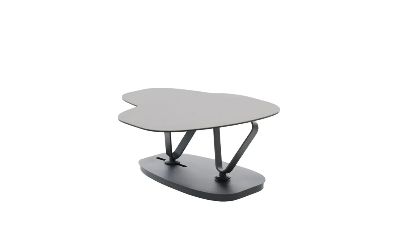 Interliving Funktionscouchtisch Serie 6233 hellgrau/schwarz drehbar
