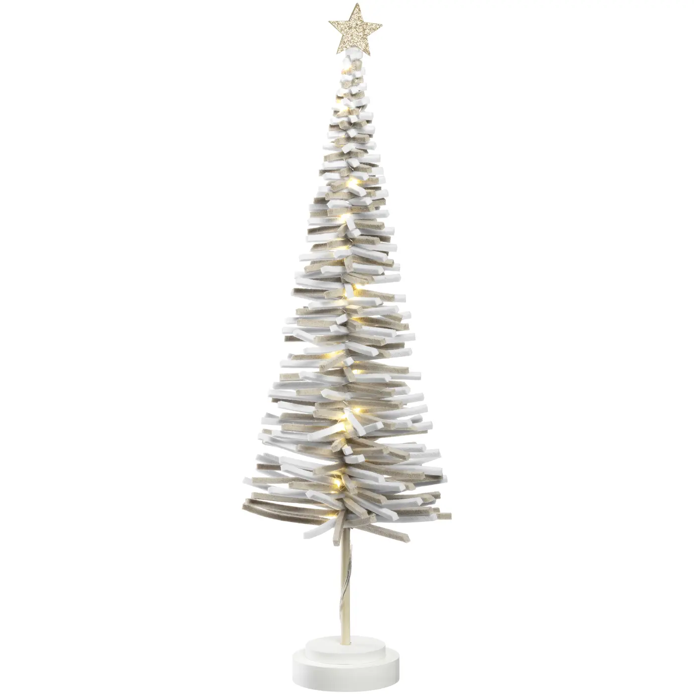 Leonardo LED Filztanne Magico weiß/beige 55 cm