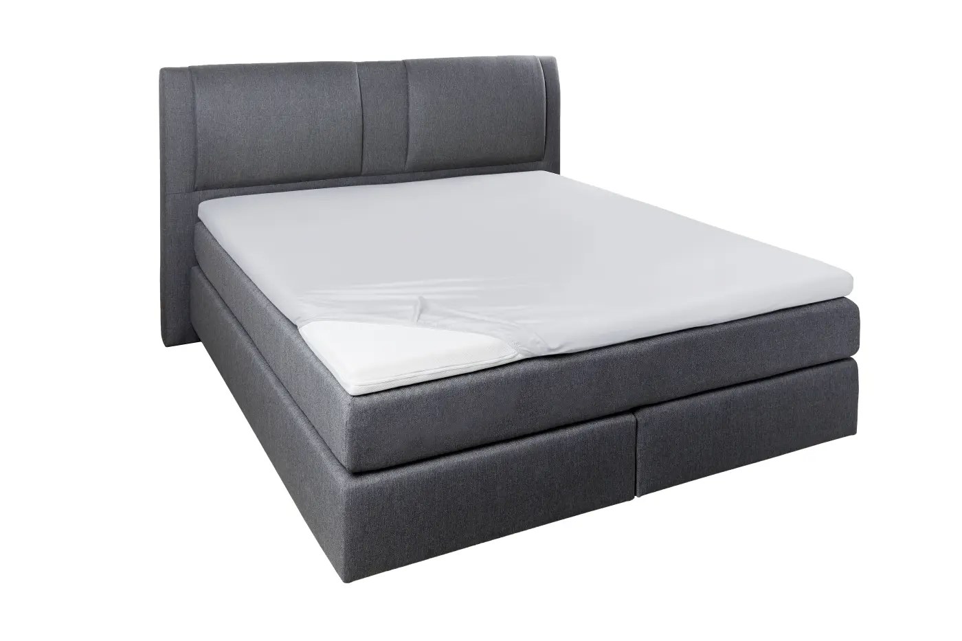Hahn Elastan-Feinjersey-Spannbettuch für Topper hellgrau 140-160 x 200-220cm