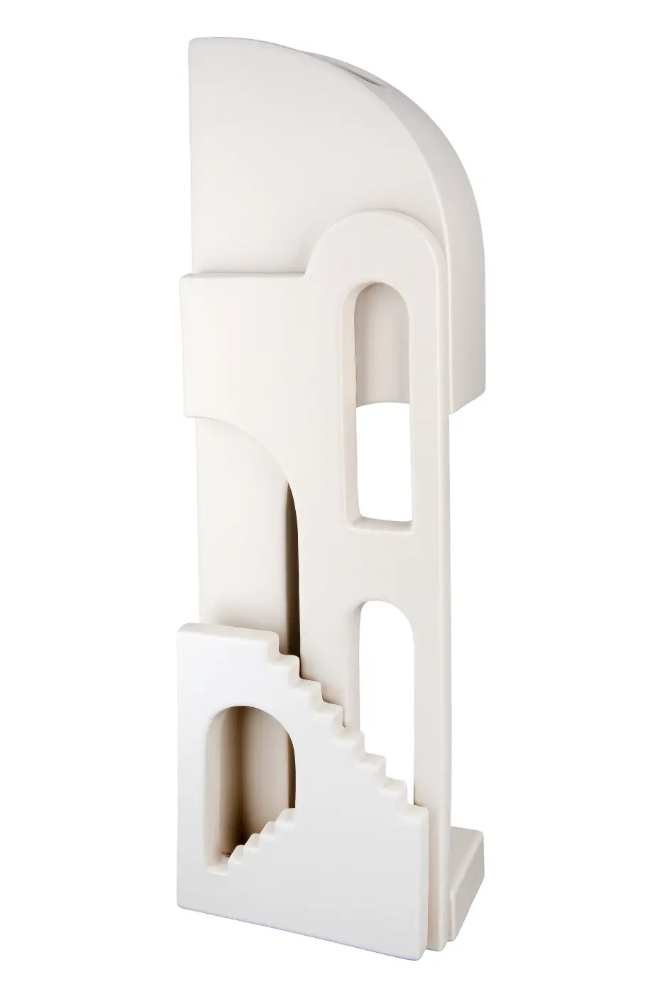 Gilde Vase "Faccia" Hausmotiv, Treppe beige