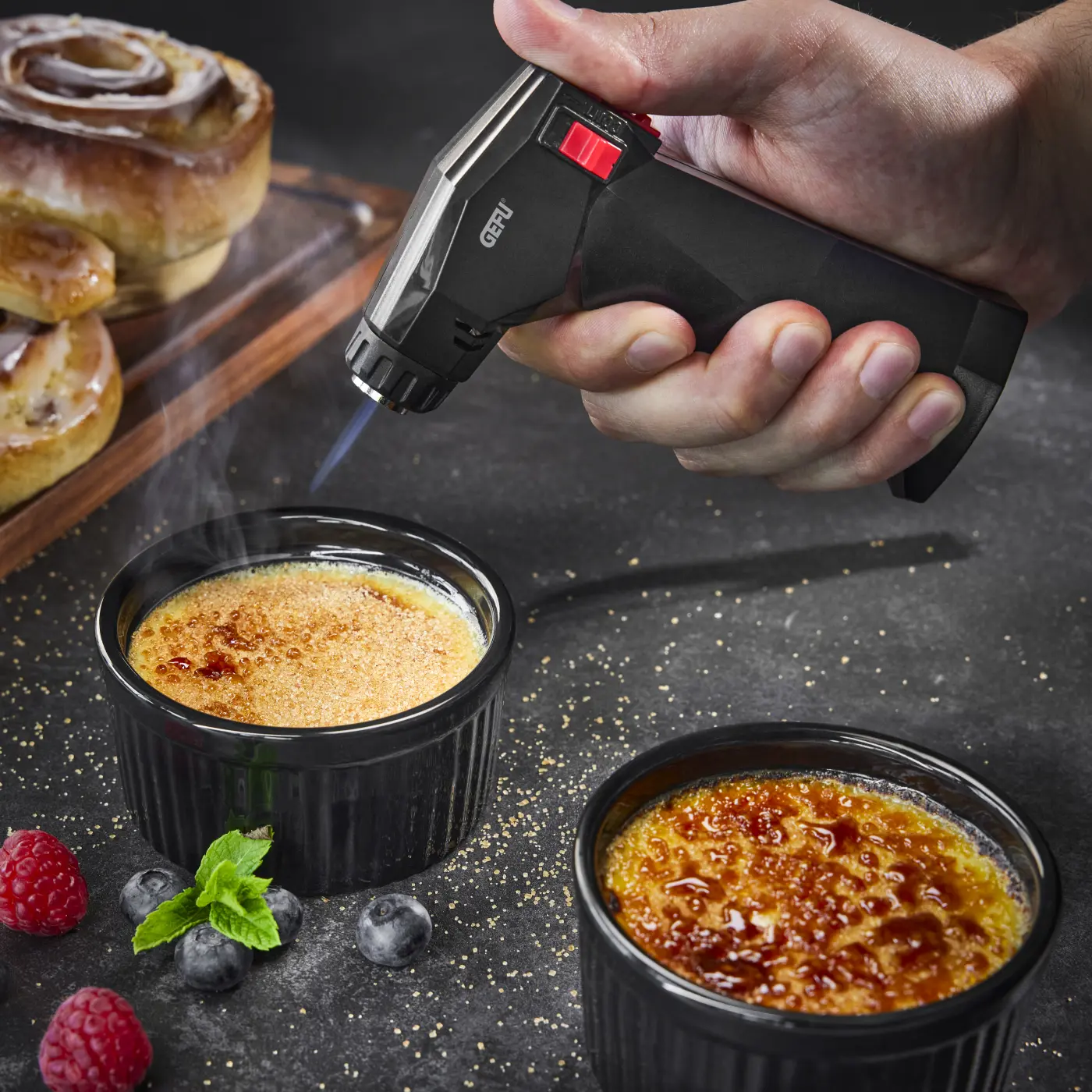 GEFU Crème Brûlée-Set ZUCA  5-teilig schwarz Steinzeug|Kunststoff|Keramik
