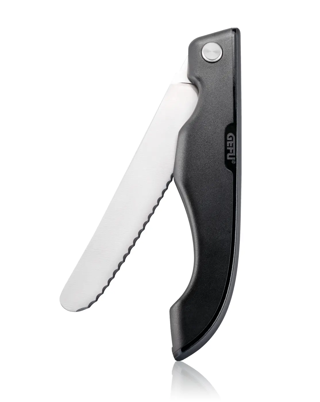 GEFU Klappbares Allzweckmesser MOVE schwarz/silber hochwertiger Klingenstahl|Kunststoff|hochwertiger Edelstahl