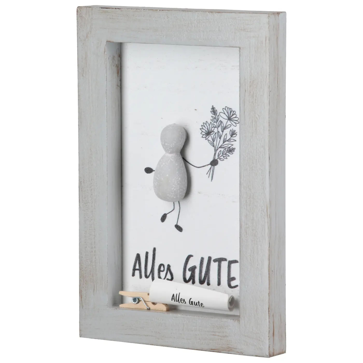 Gilde Steinbild Lots of Love grau L 1.5 x B 10 x H 15 cm