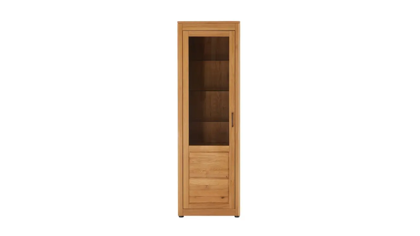 Skalik  Vitrine Vigo  mit Zubehör Eiche Massiv Legno geölt ca. 65 x 204 x 40cm