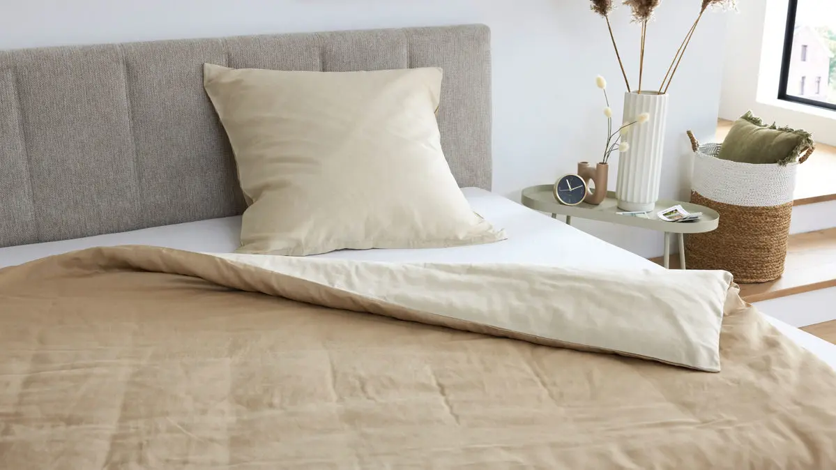 Interliving Baumwollsatin Bettwäsche Serie 9128 135 x 200 cm  sand