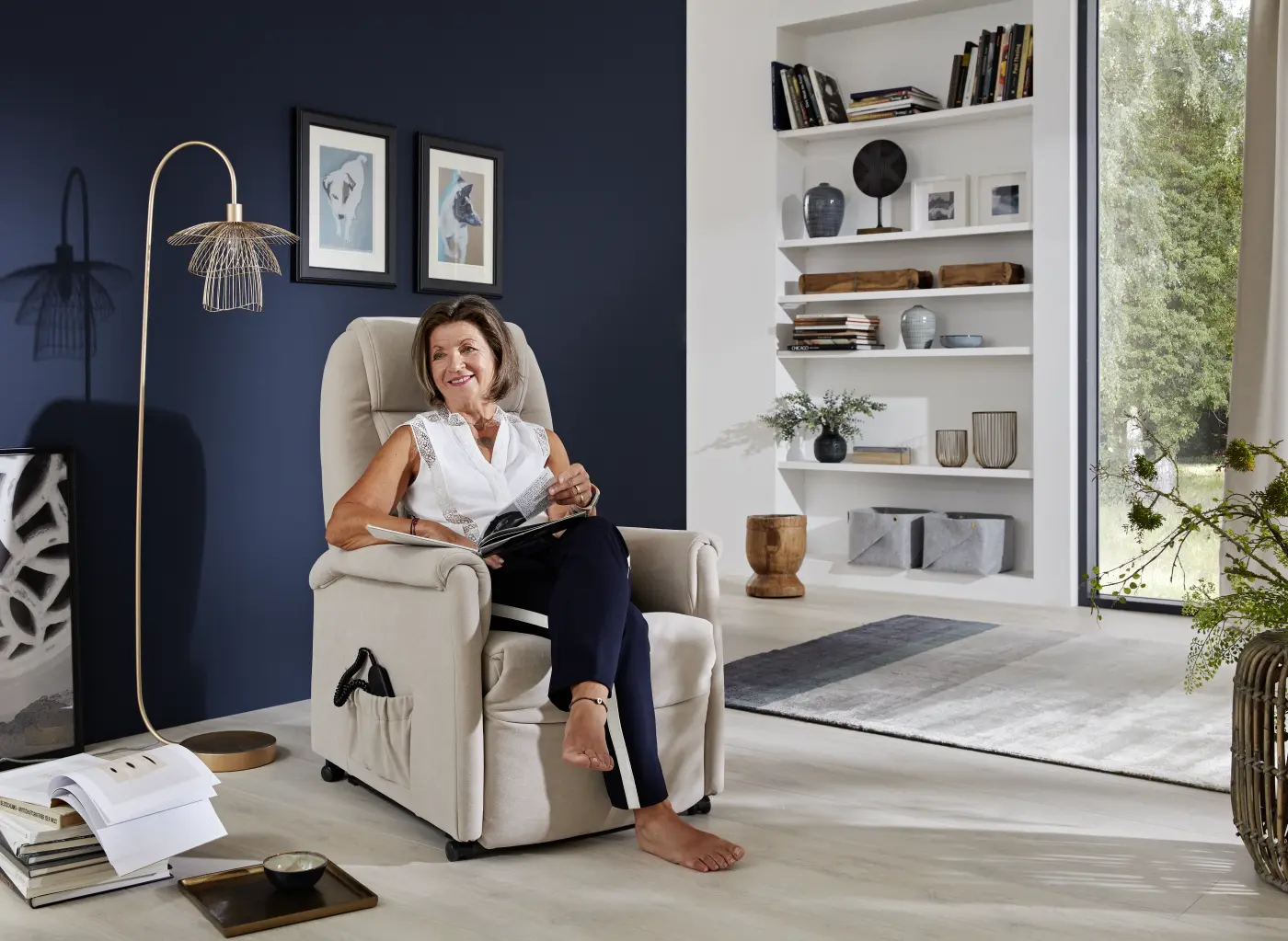 Himolla  Fernsehsessel Quartett Serie 9773 Monte Granit 2 motorisch + Aufstehhilfe