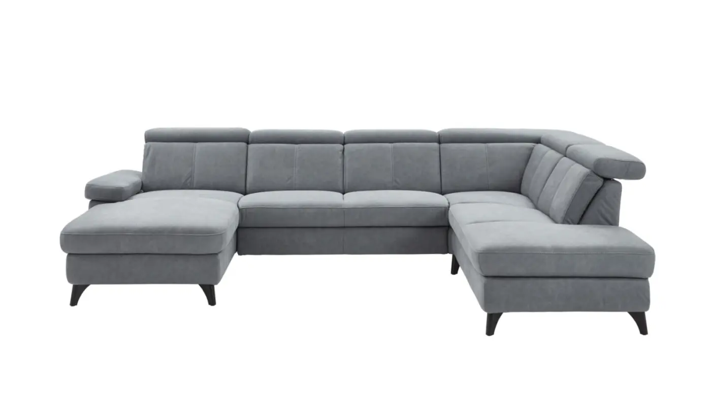 Polsteria Wohnlandschaft Relaxa 10.0 PSG blaugrau ca. 176 x 325 x 228 cm