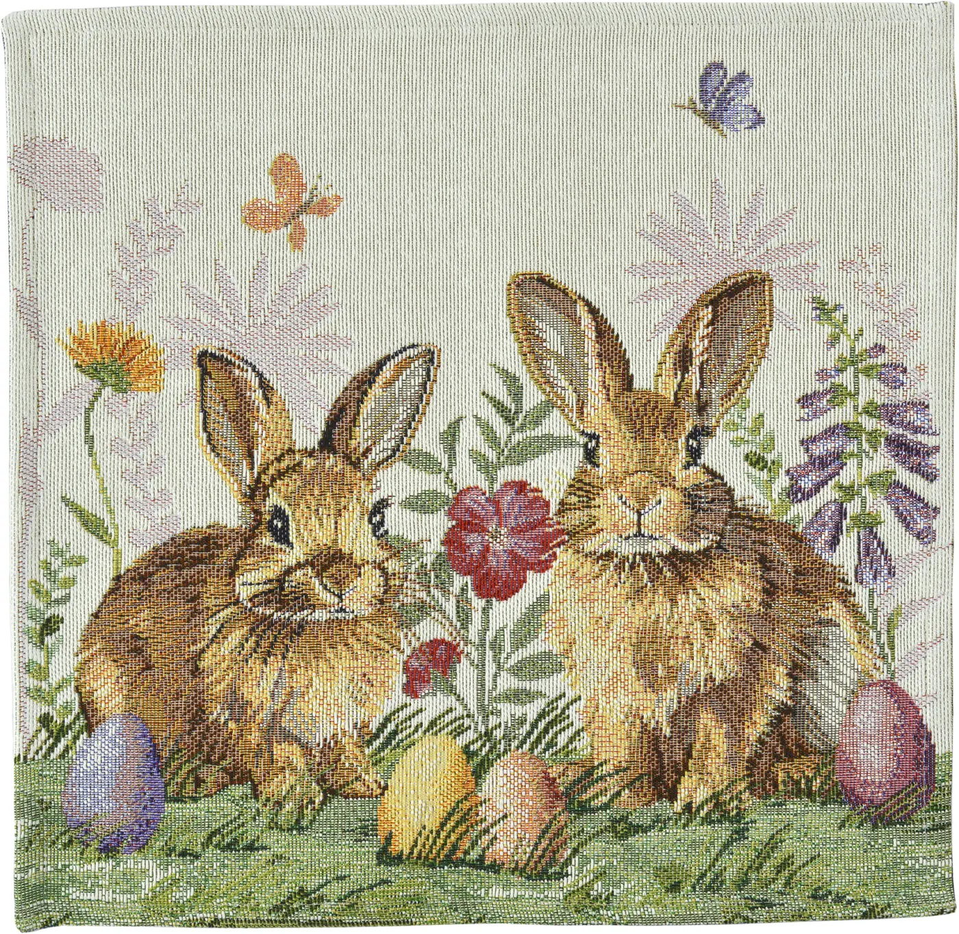 Sander Deckchen Two Bunnies original 32 x 32 cm