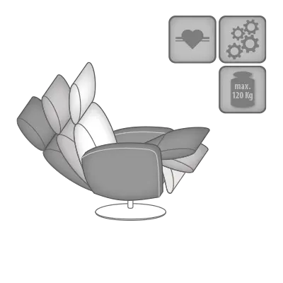 Hukla  Relaxsessel Serie CM-HU1202 Leder anthrazit 2 motorisch