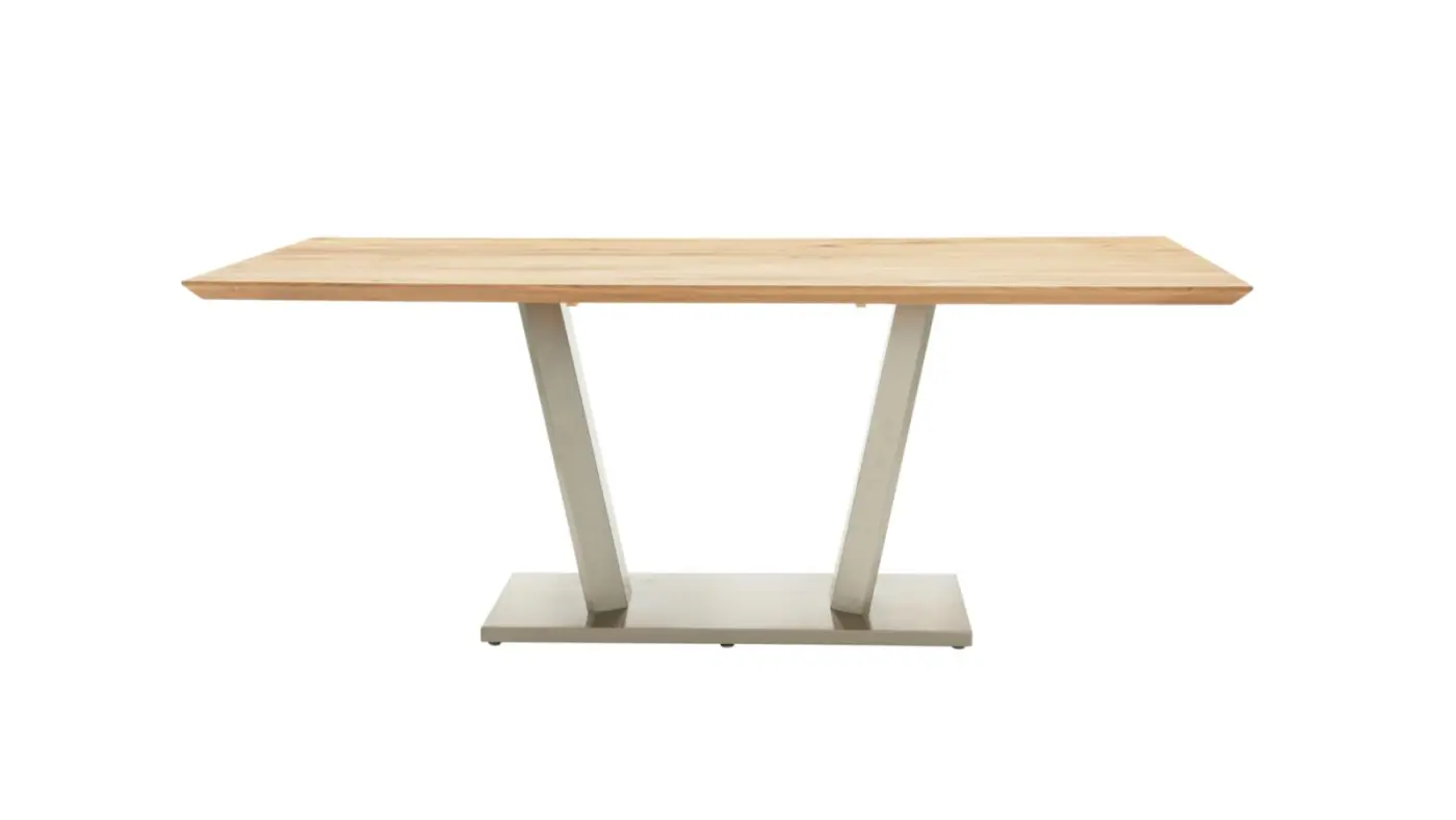 Interliving Esstisch Serie 5104 Wildeiche massiv/Edelstahl ca. 200x 100 cm