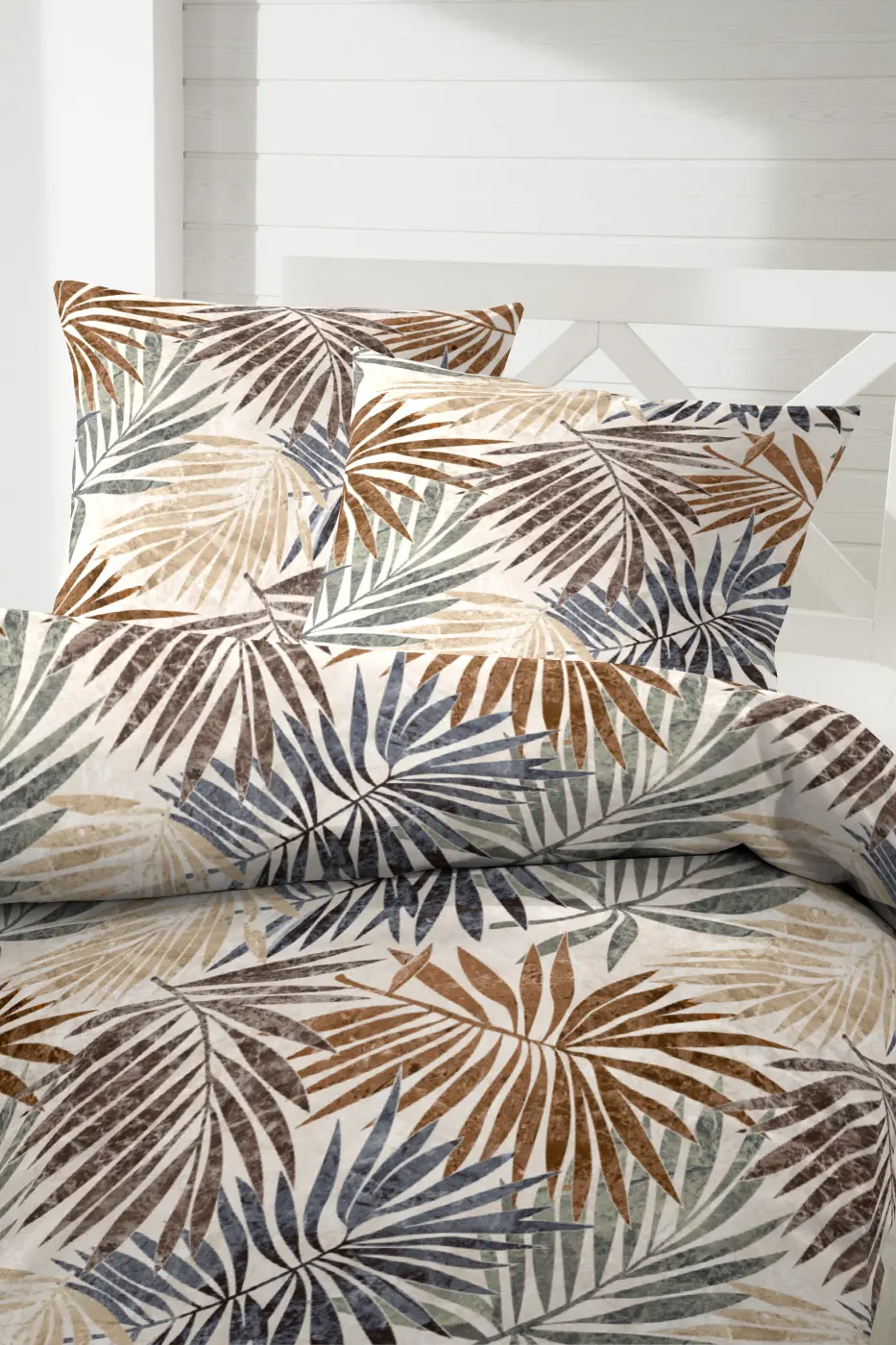 Hahn Mako-Satin Bettwäsche 135 x 200/80 x 80 cm  braun-grau