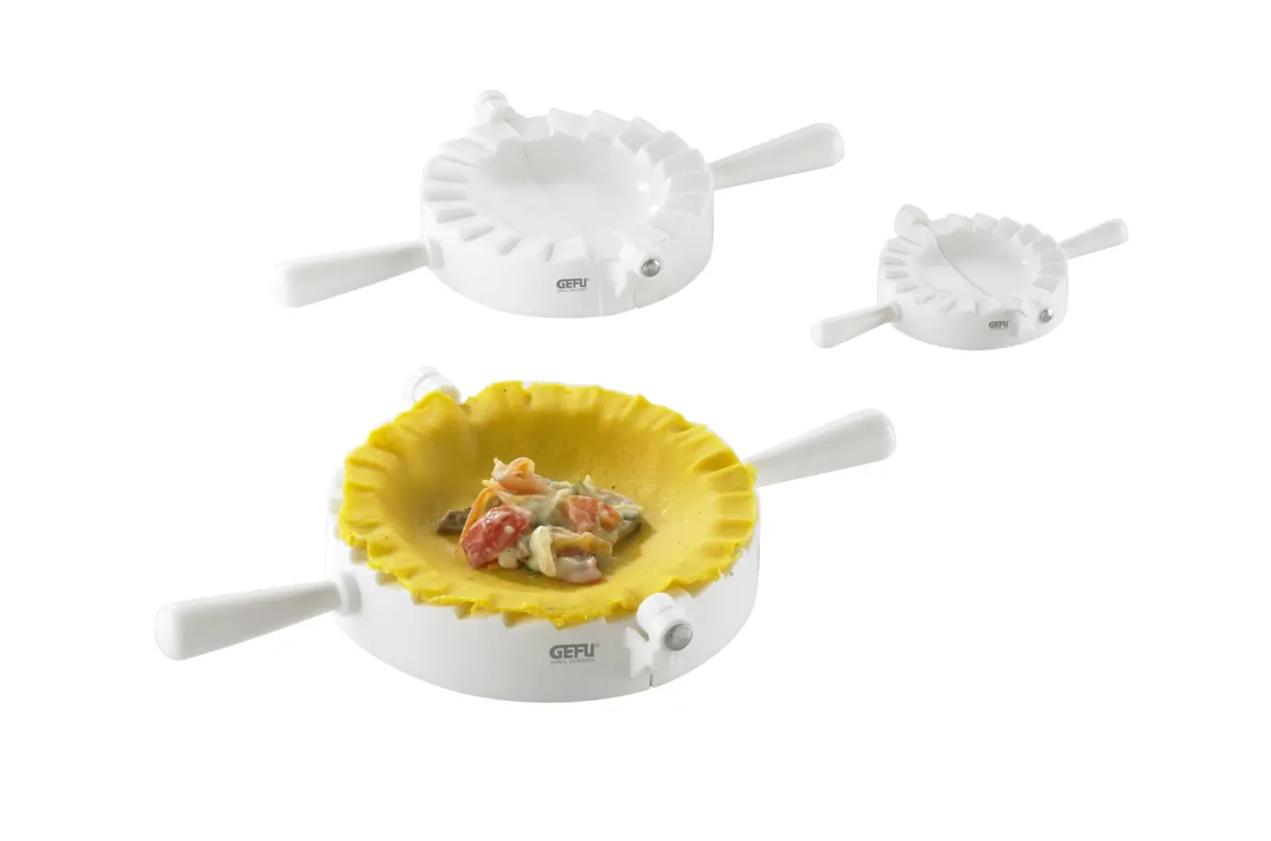 GEFU Ravioli-/Maultaschenformer VERONA  3tlg. weiß Kunststoff