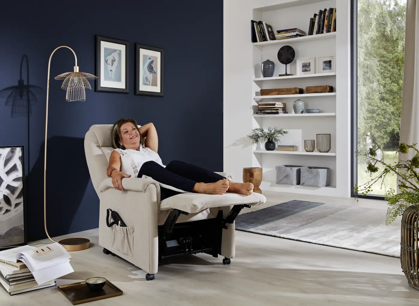 Himolla  Fernsehsessel Quartett Serie 9773 Monte Granit 2 motorisch + Aufstehhilfe