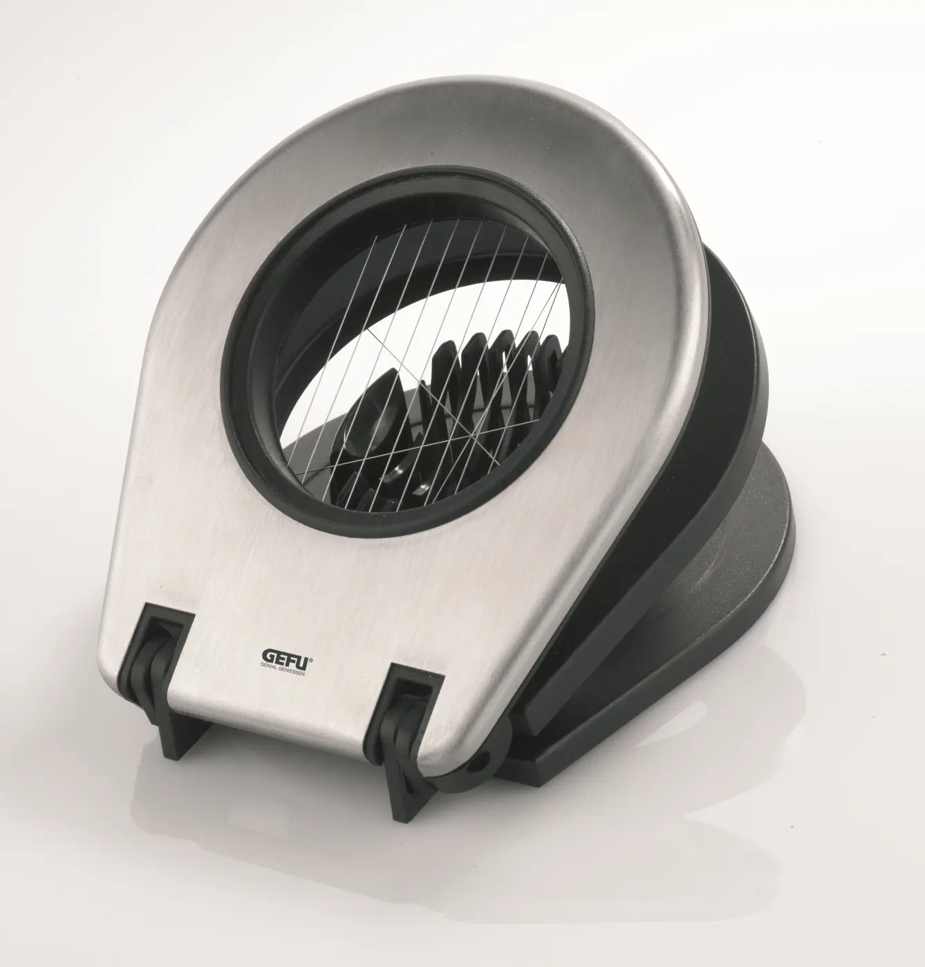 GEFU Eierschneider DUO schwarz/silber hochwertiger Edelstahl|Kunststoff|