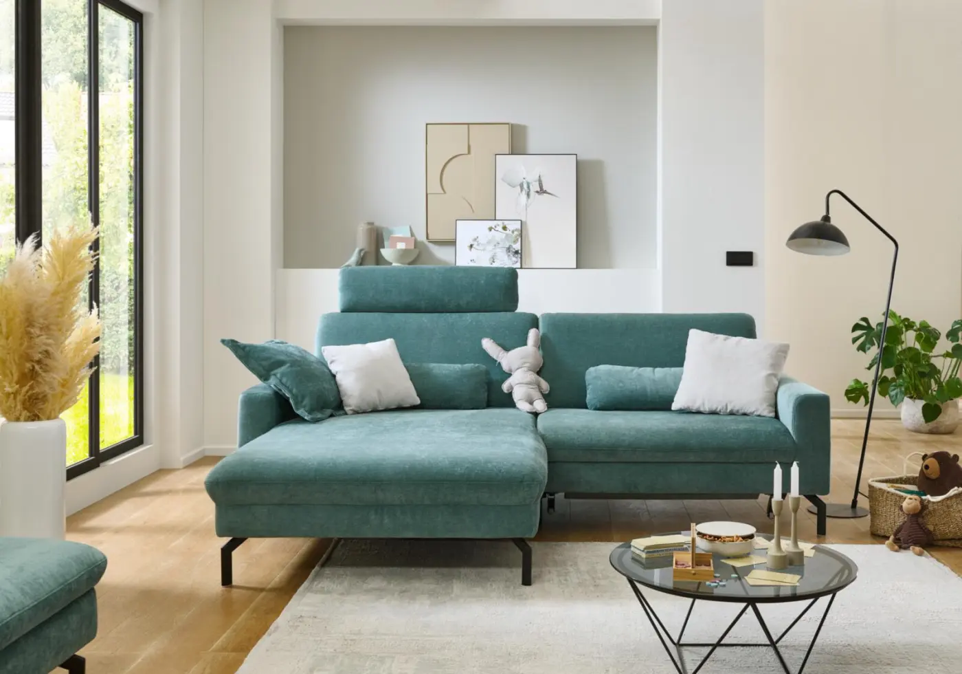 Zehdenik Polstergruppe MM-ZE1126 mit Funktion türkis ca. 248 x 179 cm