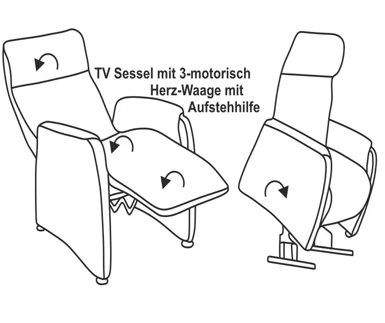 Polsteria Fernsehsessel Timeless 2.0 Comfort RelaXX 3motorisch/Herz-Waage mit Aufstehhilfe  Evita smoke
