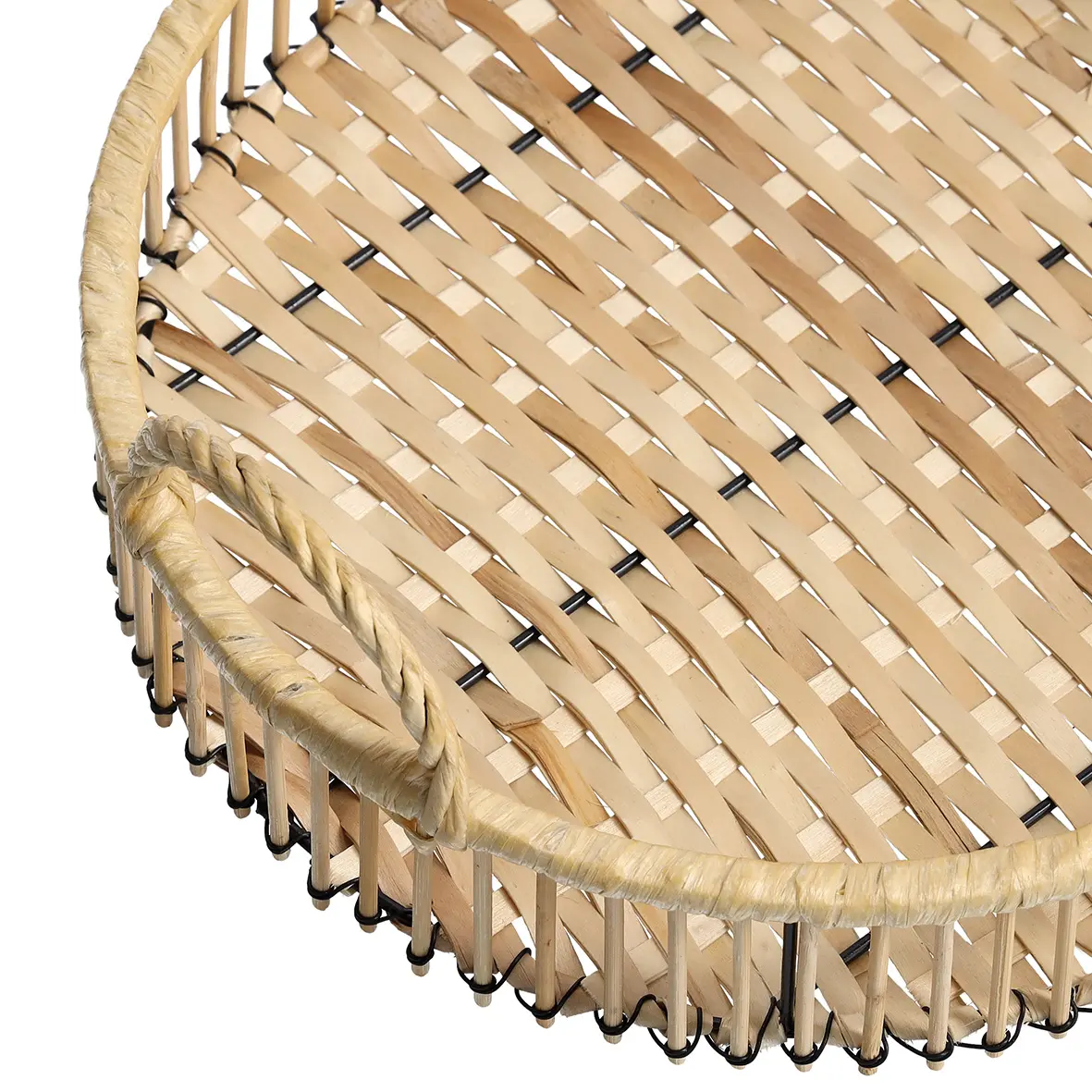 Zeller Dekotablett "Rattan" Metall/Rattan