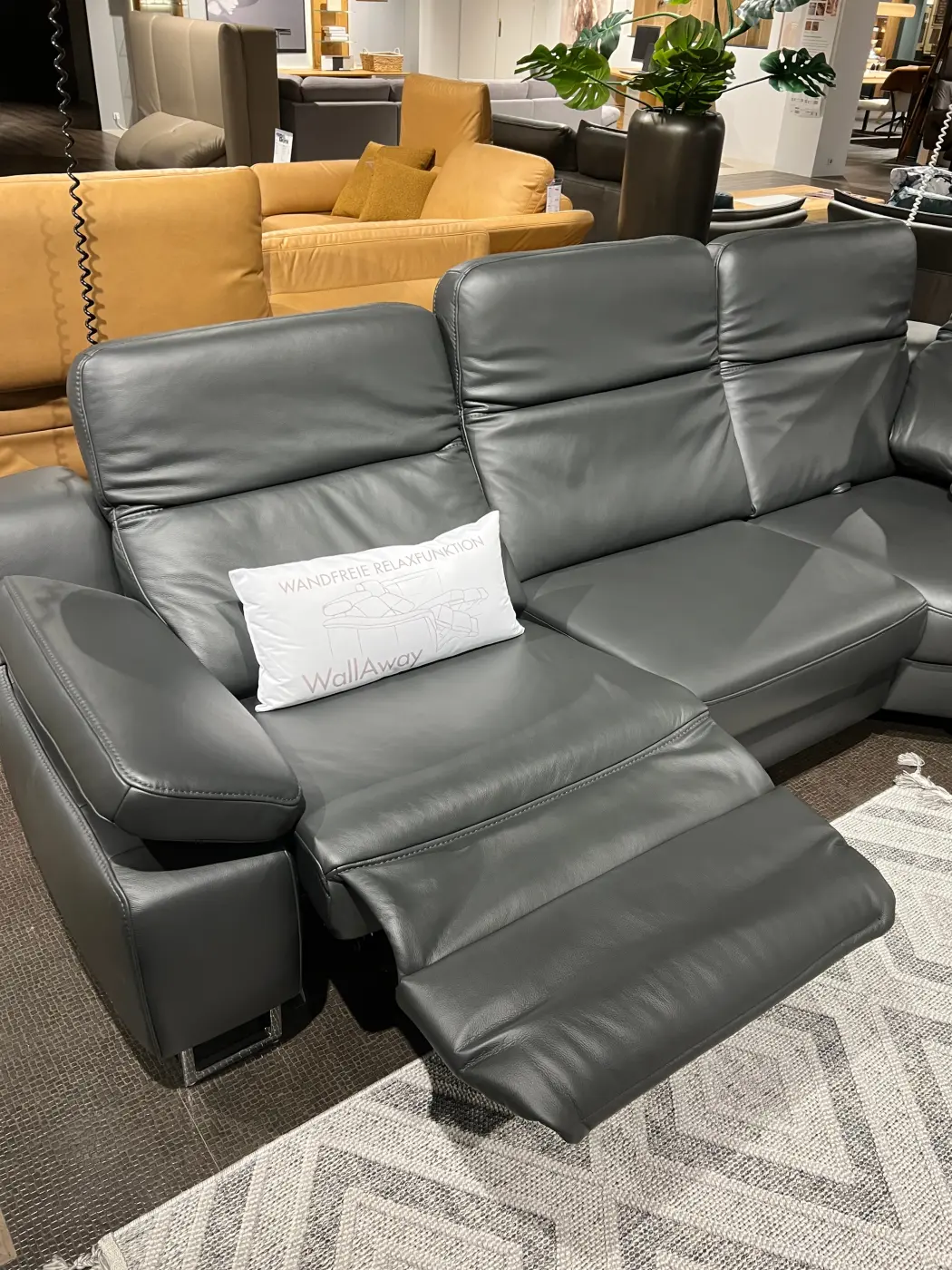 Hukla Wohnlandschaft mit Funktionen anthrazit ca. 291 x 261 cm