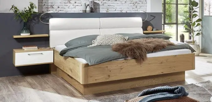 C. Disselkamp Luxus Doppelbett Wildeiche/weiß LF ca.  180 x 200 cm