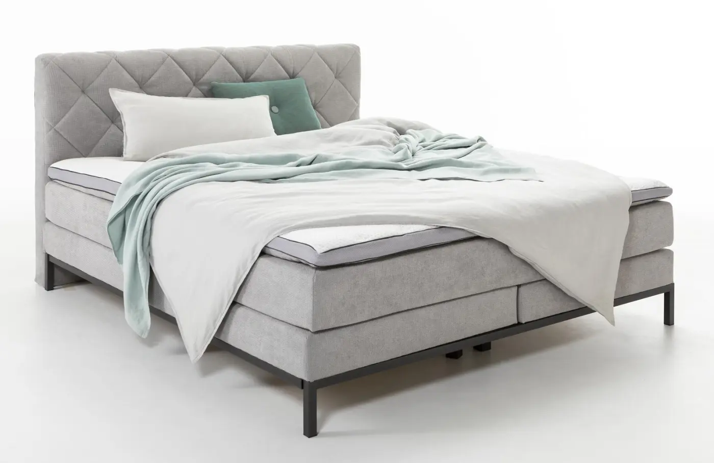 sun garden Boxspringbett BX2180 Rockaway LF 180x200 cm silber