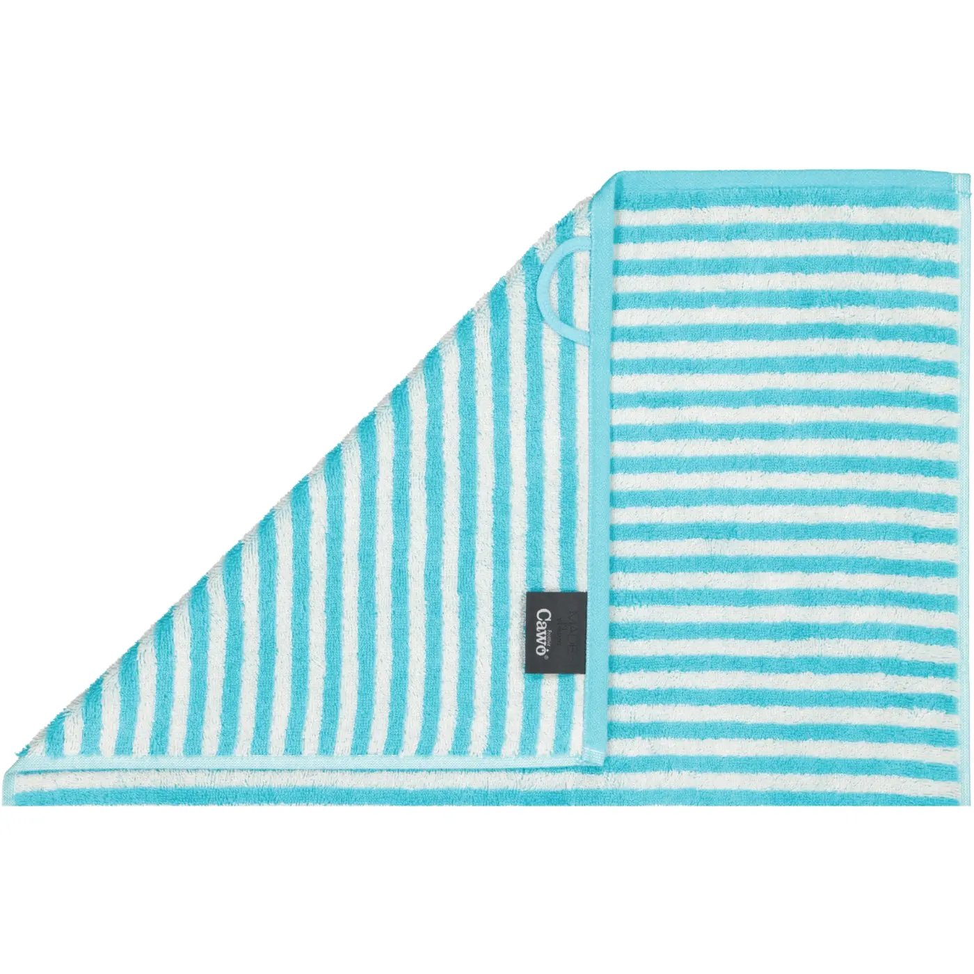 Cawö Handtuch Campus Ringel türkis 50 x 100 cm